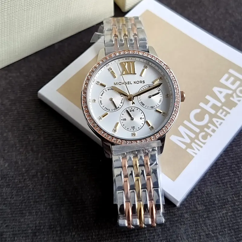 Michael Kors Melissa Pavé Tri-Tone Ladies Watch | MKO1117