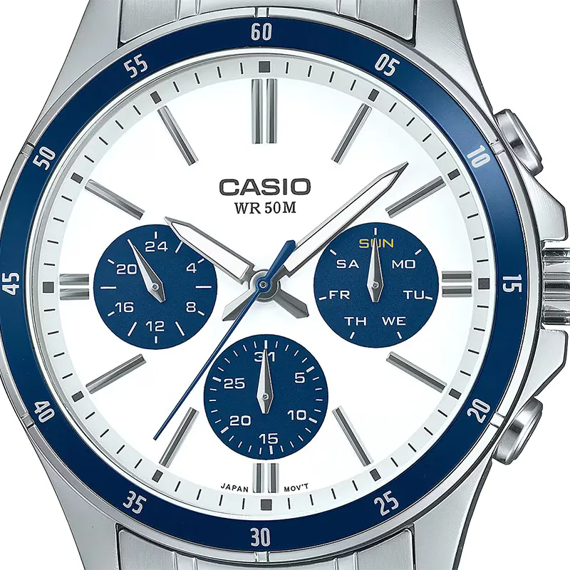 Casio Enticer MTP-1374D-7A2 White Dial Men's Watch