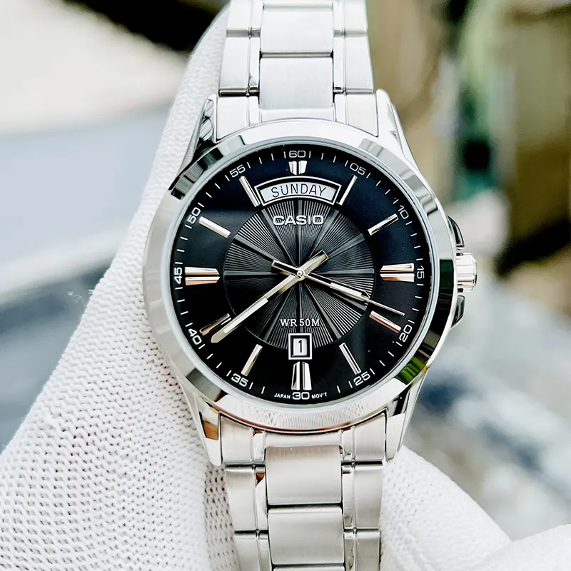 Casio Enticer MTP-1381D-1AVDF Date Day Black Dial Men's Watch
