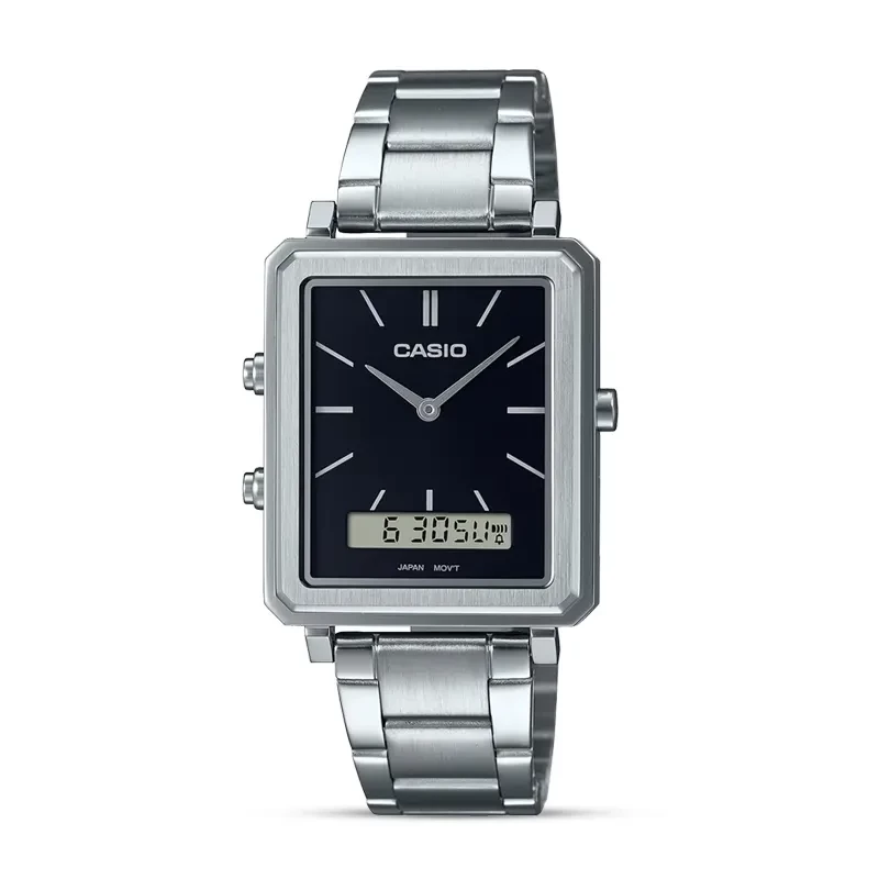 Casio MTP-B205D-1E Dual Time Black Dial Watch