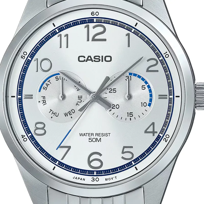 Casio Enticer MTP-E340D-7AV Silver Dial Men's Watch