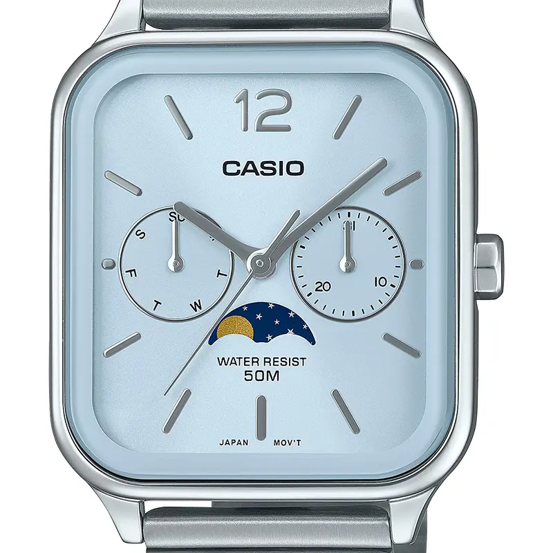 Casio Enticer MTP-M305D-2AV Moon Phase Light Blue Dial Men's Watch