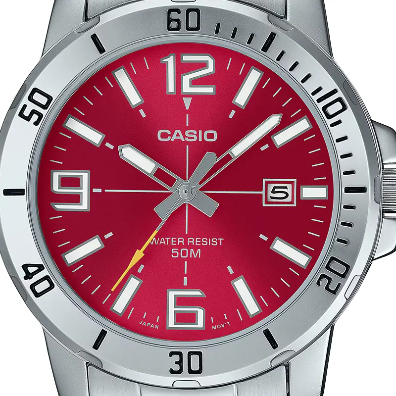 Casio Enticer MTP-VD01D-4BVUDF Red Dial Men's Watch