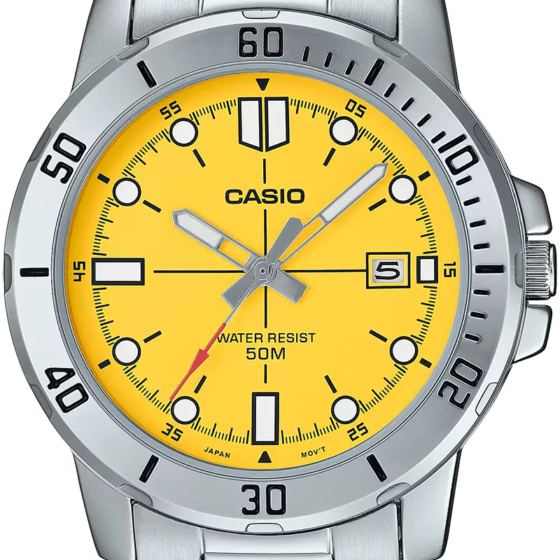 Casio Enticer MTP-VD01D-9EVUDF Yellow Dial Men's Watch