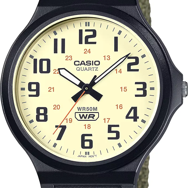 Casio Enticer MW-240B-3BV Cream Dial Cloth Band Men's Watch