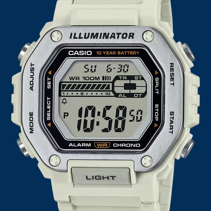 Casio Sports Youth Digital White Resin Strap Men's Watch | MWD-110H-8AV