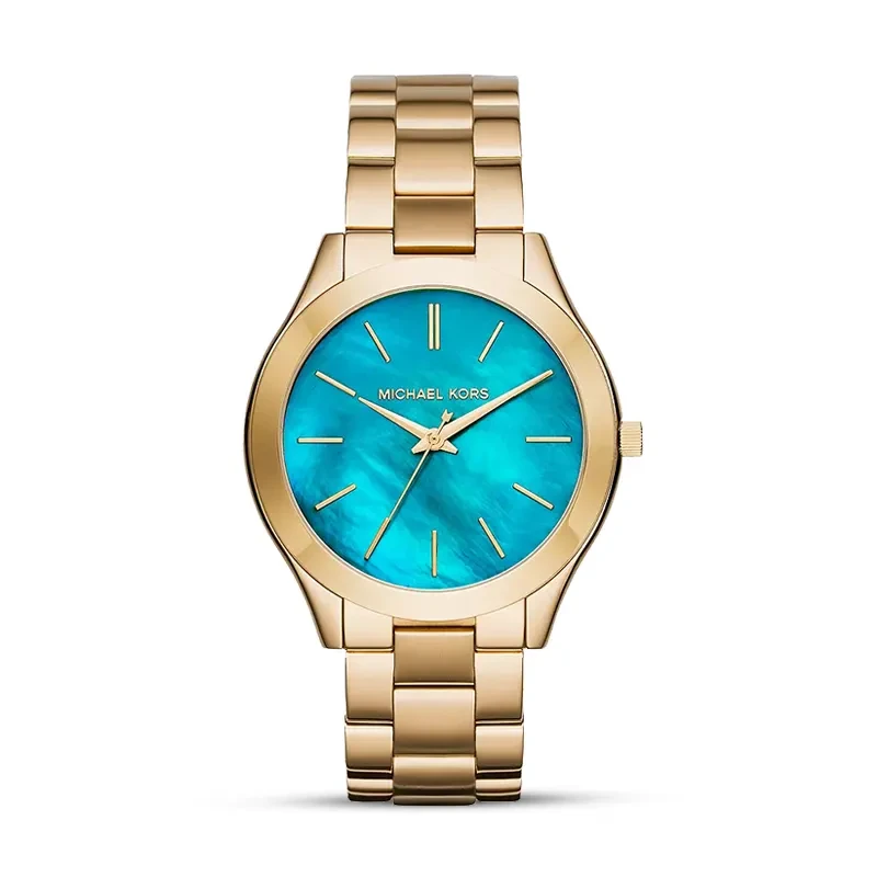 Michael Kors Slim Runway Blue Mother of Pearl Dial Ladies Watch | MK3492