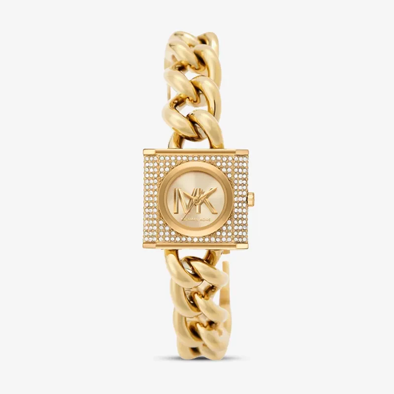 Michael Kors Mini Lock Pavé Gold-tone Curb Link Ladies Watch | MK4711