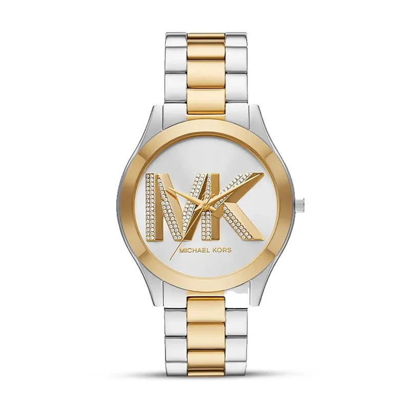 Michael Kors Slim Runway Silver Sunray Dial Two-Tone Ladies Watch | MK4735