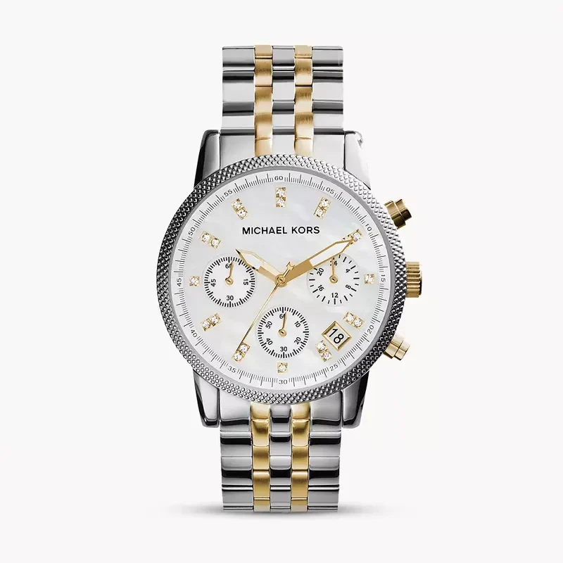 Michael Kors Ritz Chronograph White Dial Two-tone Ladies Watch | MK5057