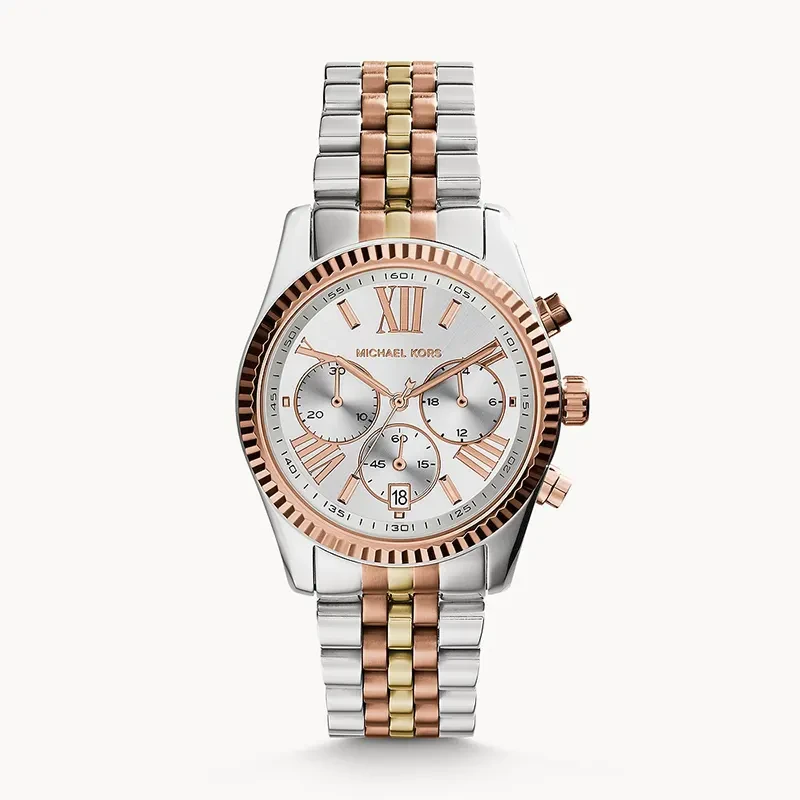 Michael Kors Lexington Silver Dial Tri-Tone Ladies Watch | MK5735