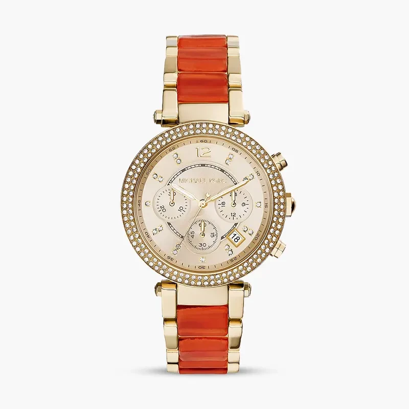 Michael Kors Parker Chronograph Orange Acetate Ladies Watch | MK6139