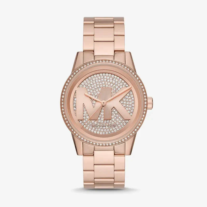 Michael Kors Oversized Ritz Pavé Logo Rose Gold Ladies Watch | MK6863