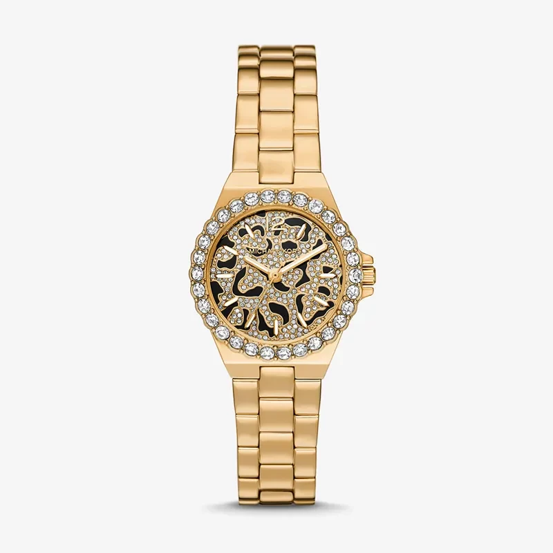 Michael Kors Mini Lennox Animal Pavé Gold-Tone Ladies Watch | MK7394