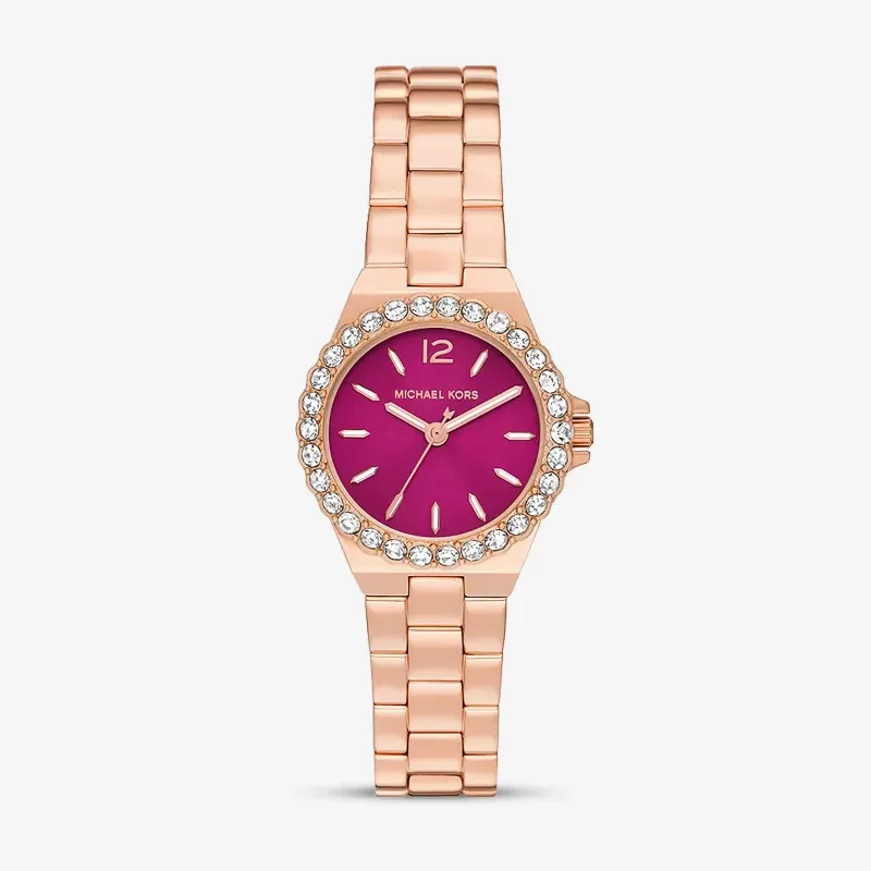 Michael Kors Mini Lennox Pink Dial Rose-tone Ladies Watch | MK7396