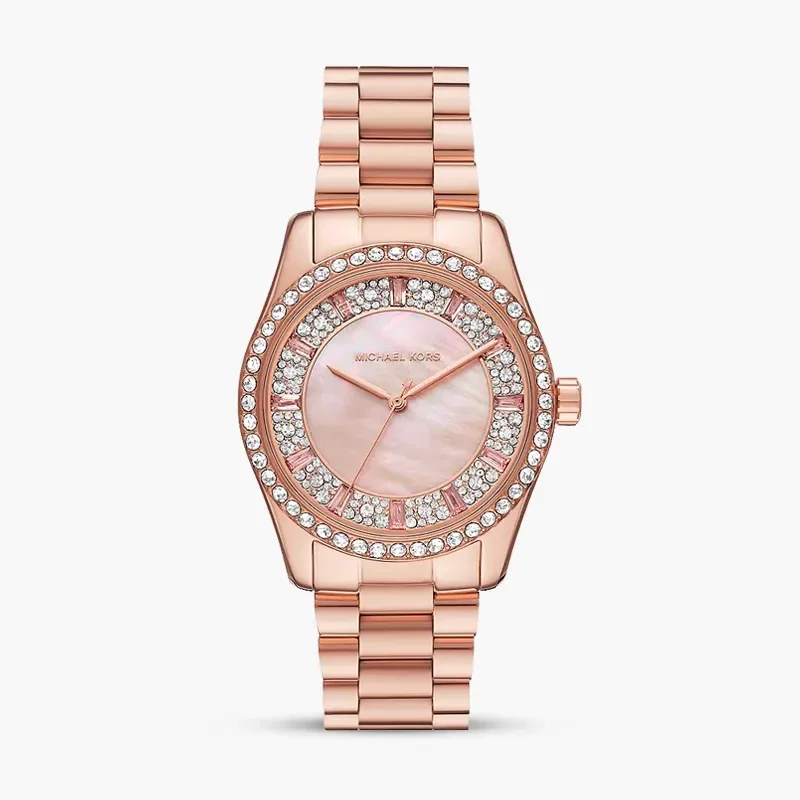 Michael Kors Lexington Pink Dial Rose Gold-Tone Ladies Watch | MK7444