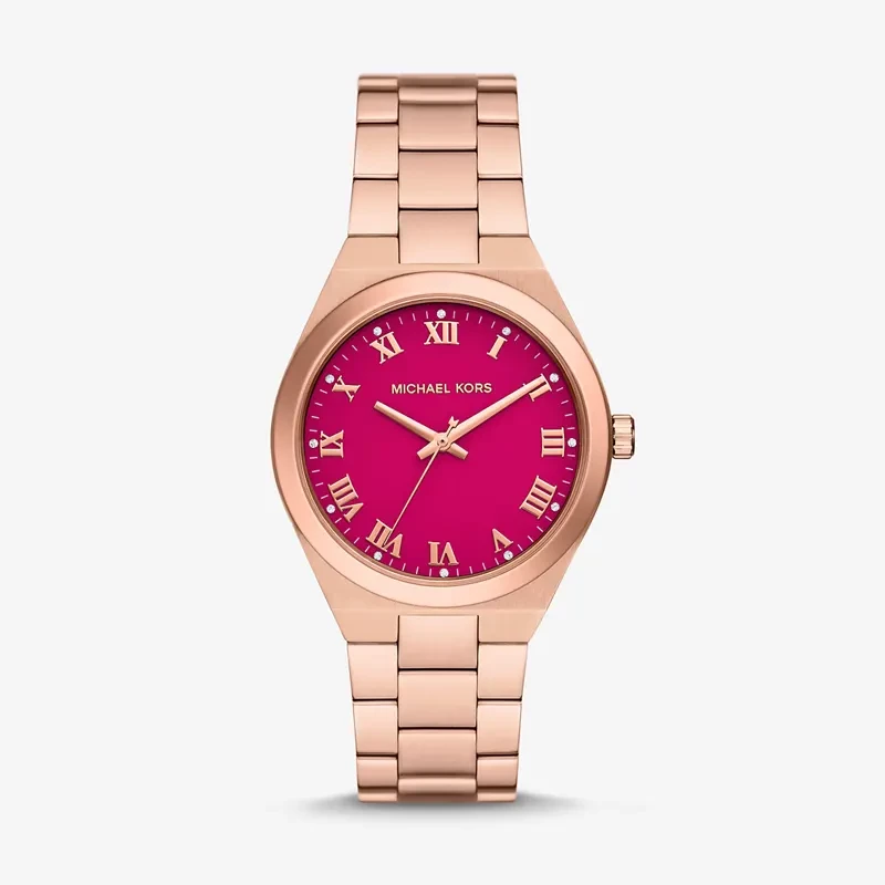 Michael Kors Lennox Rose-tone Pink Dial Ladies Watch | MK7462