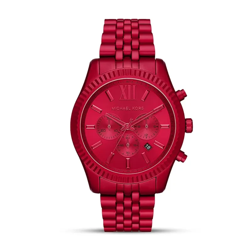 Michael Kors Lexington Chronograph Red Aluminium Watch | MK8814