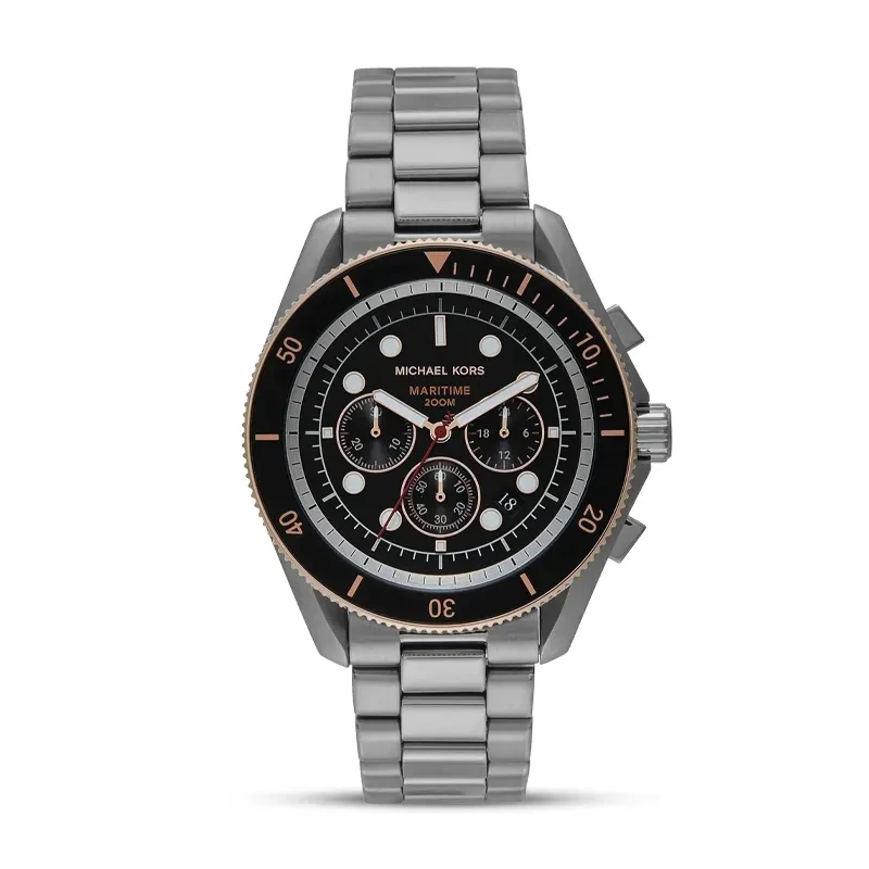 Michael Kors Maritime Gun-Metal Black Dial Men's Watch | MK9204