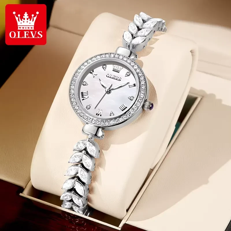 Olevs Most Luxurious Silver Dial Ladies Watch | 9971