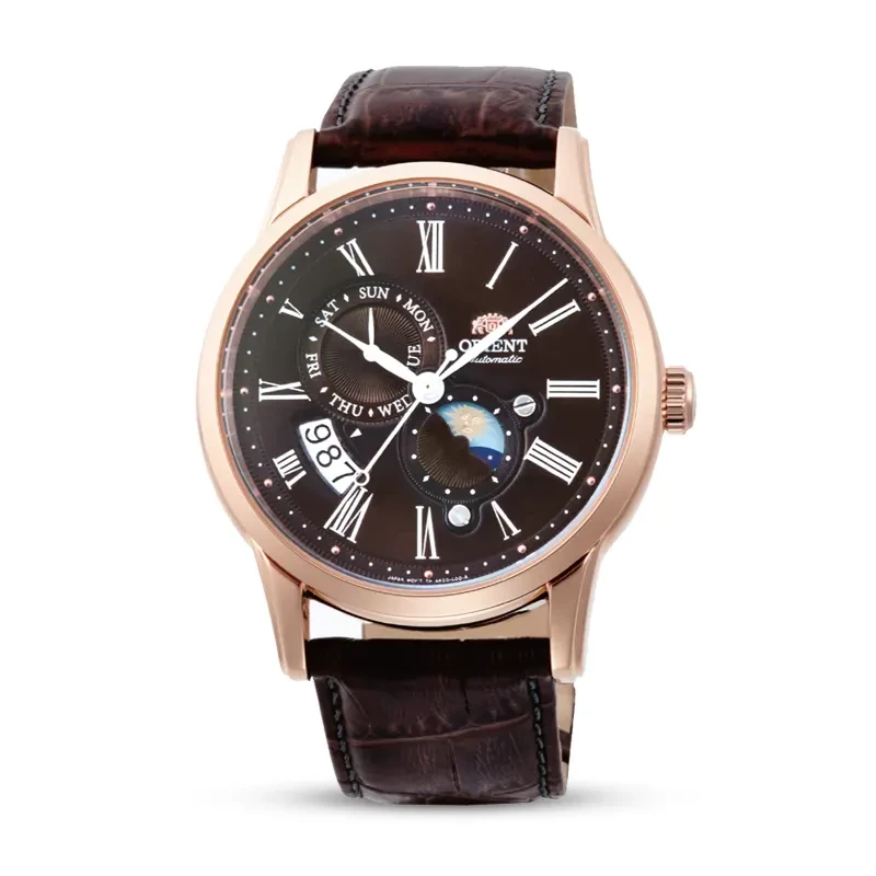 Orient Sun Moon Brown Dial Men's Watch RA-AK0009T