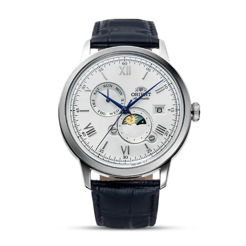 Orient Bambino Sun & Moon White Dial Automatic Men's Watch | RA-AK0802S