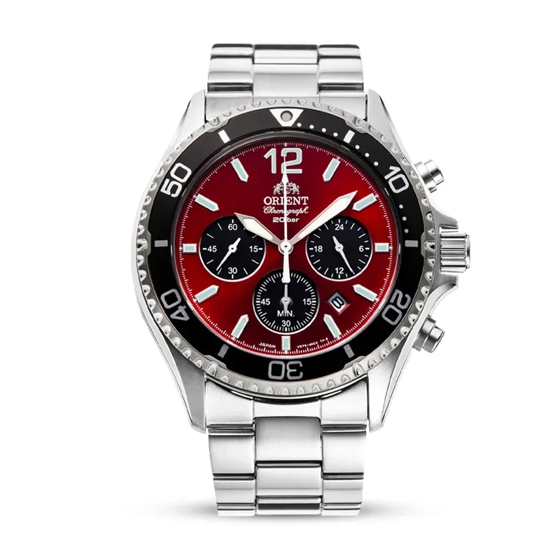 Orient Mako Solar Chronograph Red Dial Men's Watch | RA-TX0207R