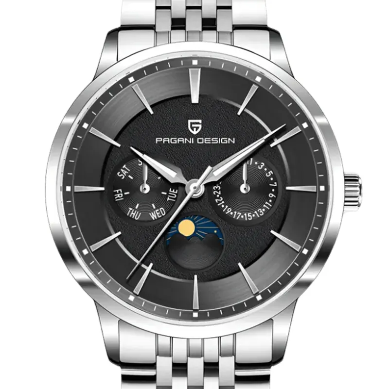 Pagani Design Vintage Inspiration Moonphase Black Dial Men's Watch | PD-1795