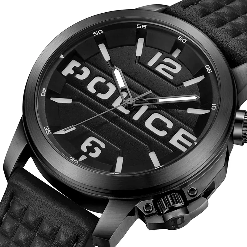 Police Norwood PEWJF2226801 Orologio Analogico Uomo – Quadrante Grigio, Cinturino Nero