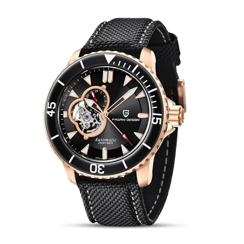 Pagani Design Fifty Fathoms Open Heart Black Dial Men's Watch | PD-1674