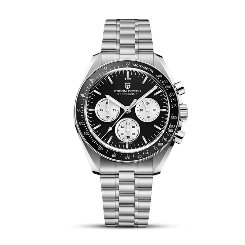 Pagani Design Chronograph Reverse Panda Black Dial Men's Watch | PD-1701