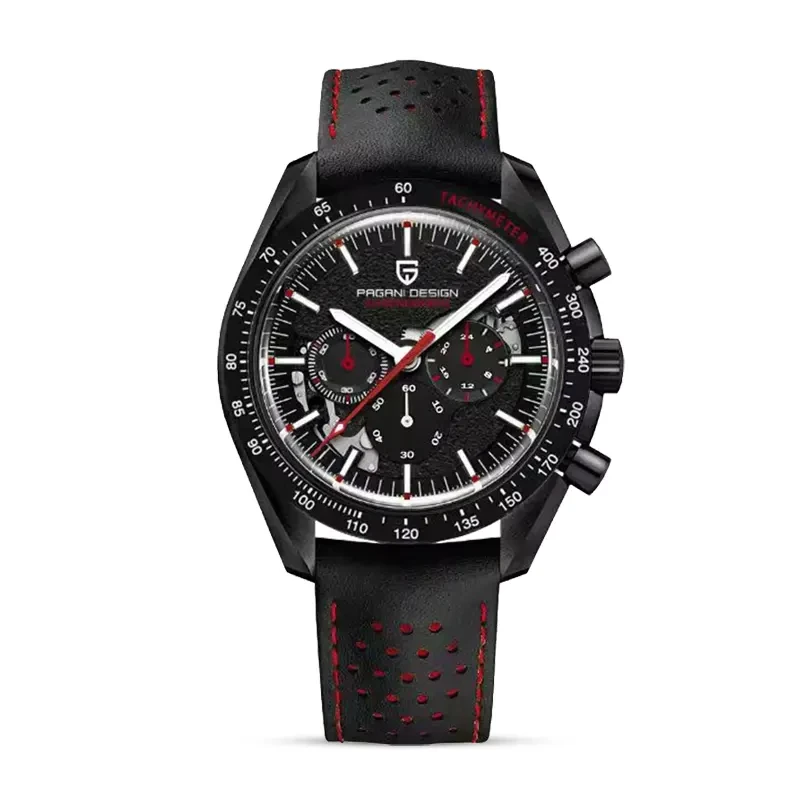 Pagani Design Chronograph Black Dial Leather Men's Watch | PD-1779