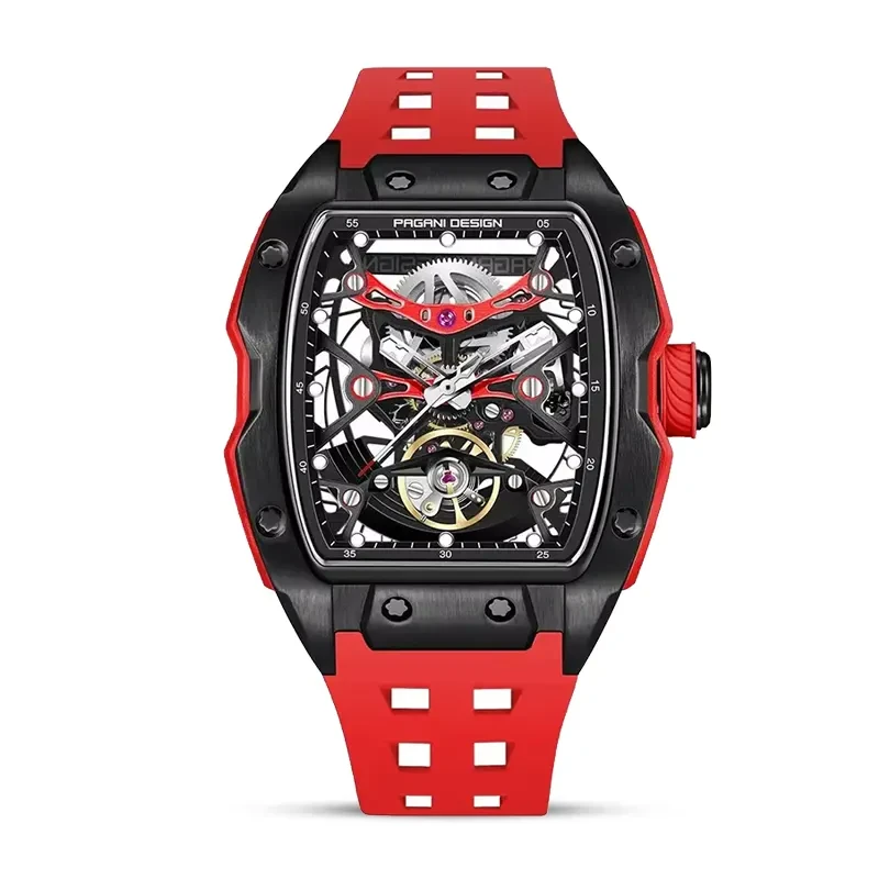 Pagani Design Skeleton Automatic Red Strap Men's Watch | PD-YS018