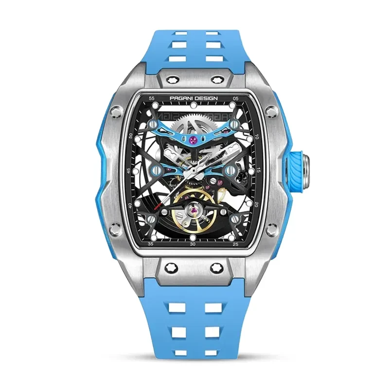 Pagani Design Skeleton Dial Automatic Blue Strap Men's Watch | PD-YS018