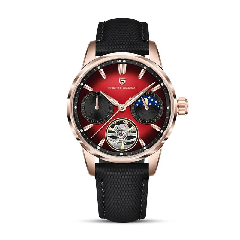 Pagani Design Tourbillon Moonphase Red Dial Automatic Men's Watch | PD-YS021