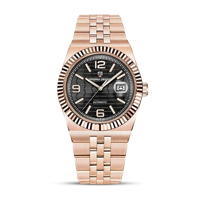 Pagani Design Land Dweller Rose-Tone Black Dial Men's Watch | PD-YS027