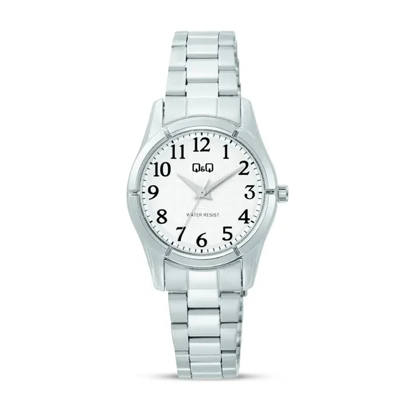 Q&Q C46A-003PY White Dial Silver-tone Ladies Watch