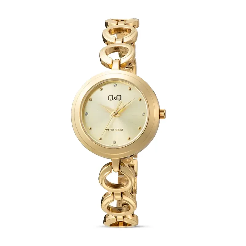 Q&Q F11A-004PY Gold Dial Gold-tone Ladies Watch