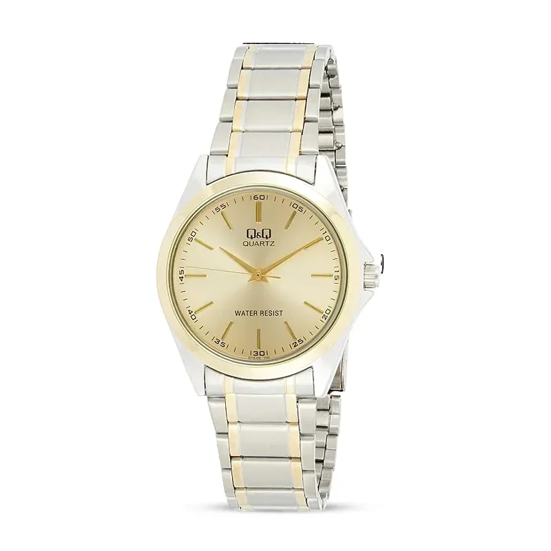 Q&Q C44A-003PY Gold Dial Two-tone Ladies Watch
