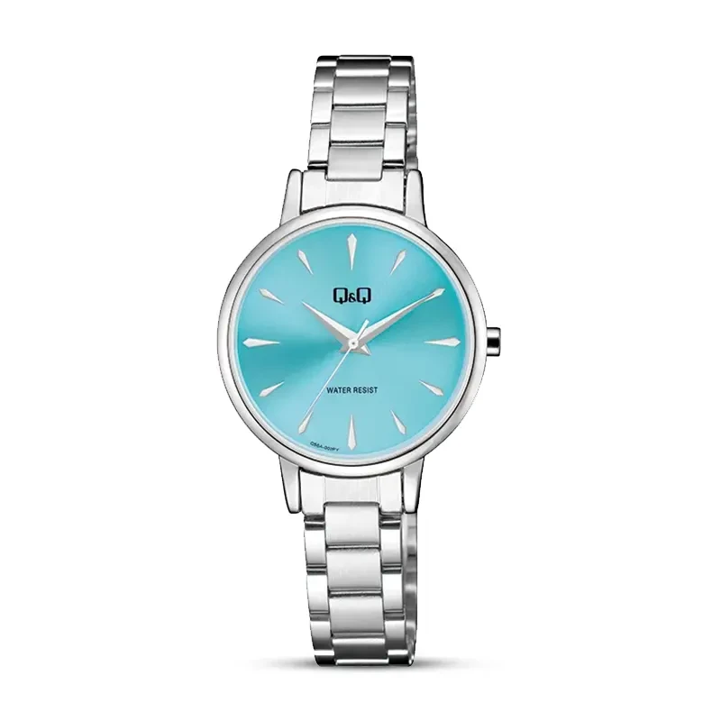 Q&Q Q56A-002PY Light Blue Dial Silver-tone Ladies Watch