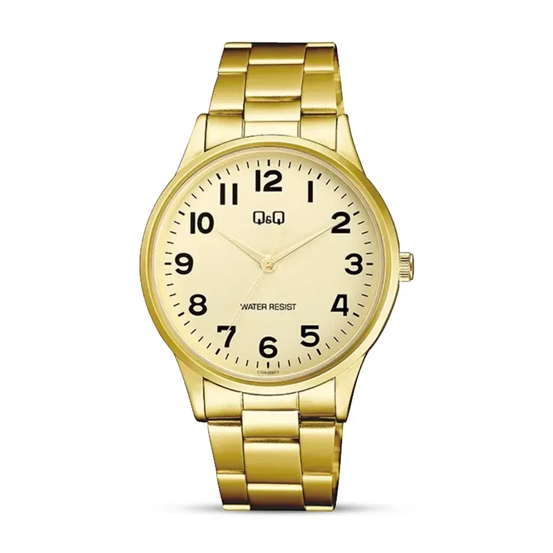 Q&Q C10A-006PY Gold Dial Gold-tone Men's Watch