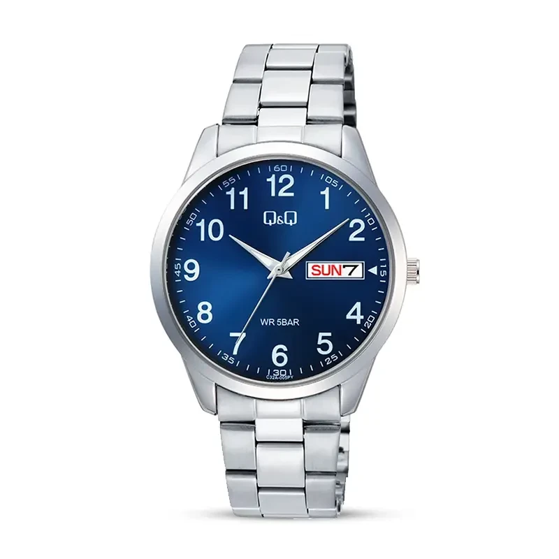 Q&Q C32A-005PY Blue Dial Day-Date Men's Watch