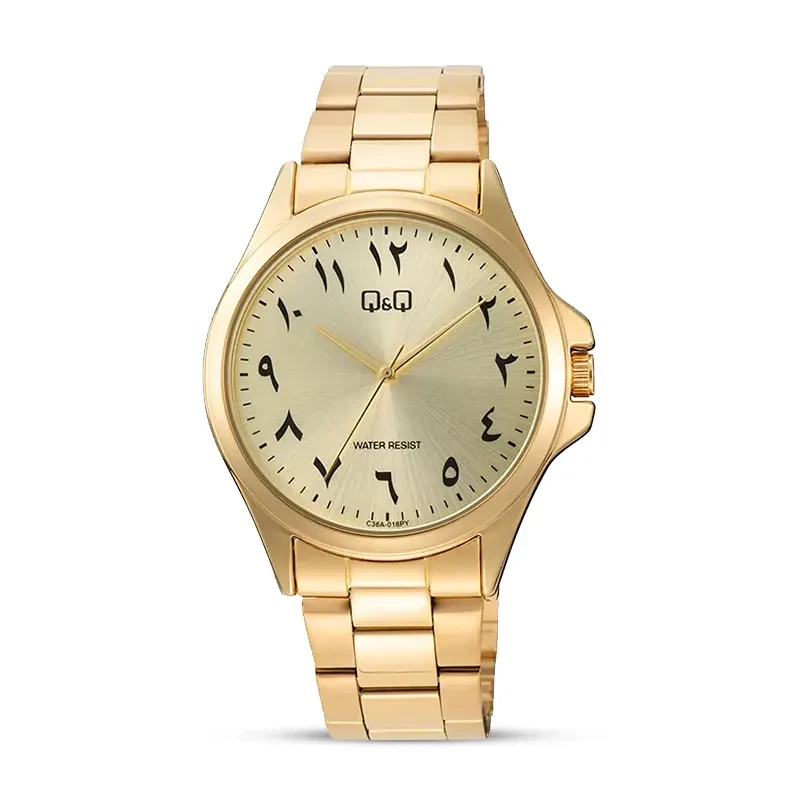 Q&Q C36A-018PY Gold Dial Gold-tone Men's Watch