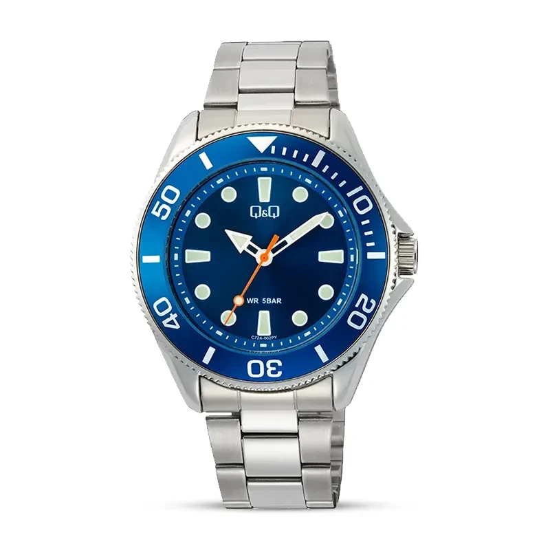 Q&Q C72A-002PY Blue Dial Silver-tone Men's Watch