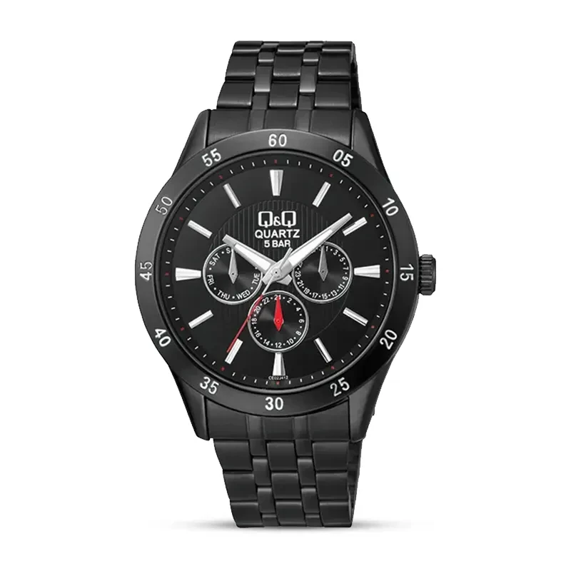 Q&Q CE02J412Y Multi-Function Black Dial Men's Watch