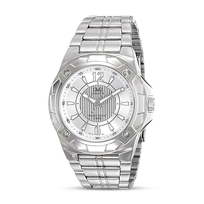 Q&Q Q842J201Y Silver Dial Silver-tone Men's Watch