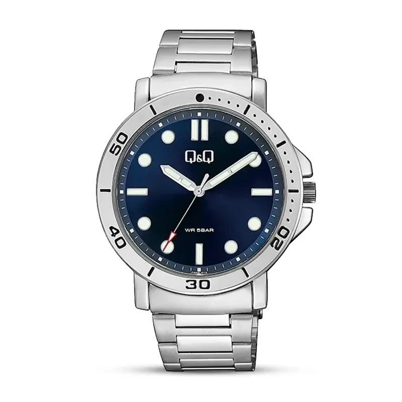 Q&Q QB86J212Y Blue Dial Silver-tone Men's Watch