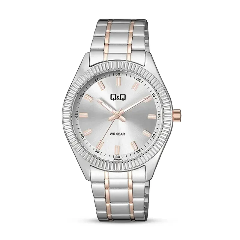 Q&Q QZ48J401Y Silver Dial Two-tone Men's Watch