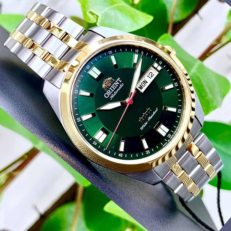 Orient Three Star Green Dial Men's Watch SAB0C008F8-B