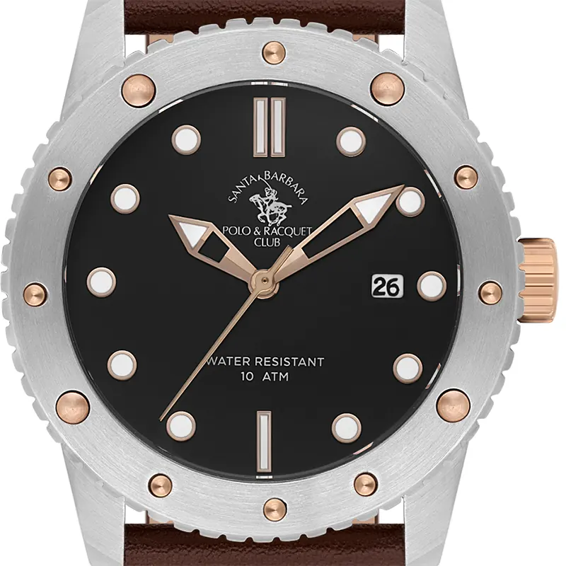 Santa Barbara Polo & Racquet Club Black Dial Men's Watch | SB.8.10001-4